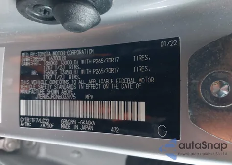 2022 Toyota 4Runner Trd Off Road Premium из США, поврежденный, VIN JTERU5JR2N6033975